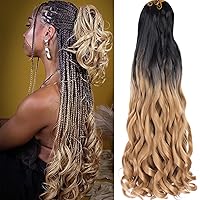 Vista 70 de COOKOO Cabello rizado francés de 10 pulgadas, prerizado, paquete de 9 rizos franceses, trenzas sueltas, cabello trenzado para trenzas de caja