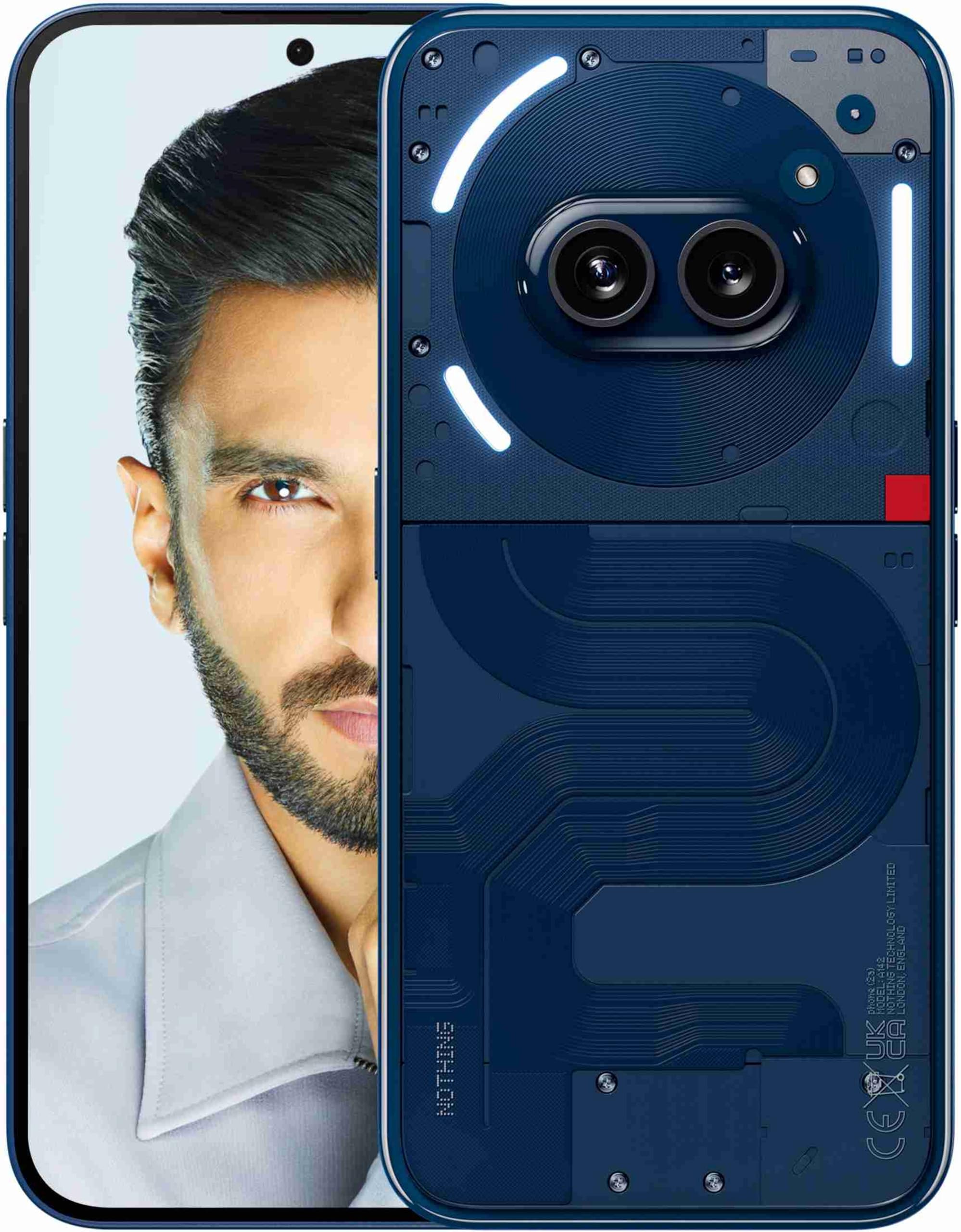 Nothing Phone (2a) 5G (Blue, 8GB RAM, 256GB Storage) | Up to 16 GB RAM | 6.7" AMOLED Display | 50MP (OIS) + 50 MP | 32 MP Front | Mediatek Dimensity 7200 Pro Processor | 45 W Charging 100% in 59 mins