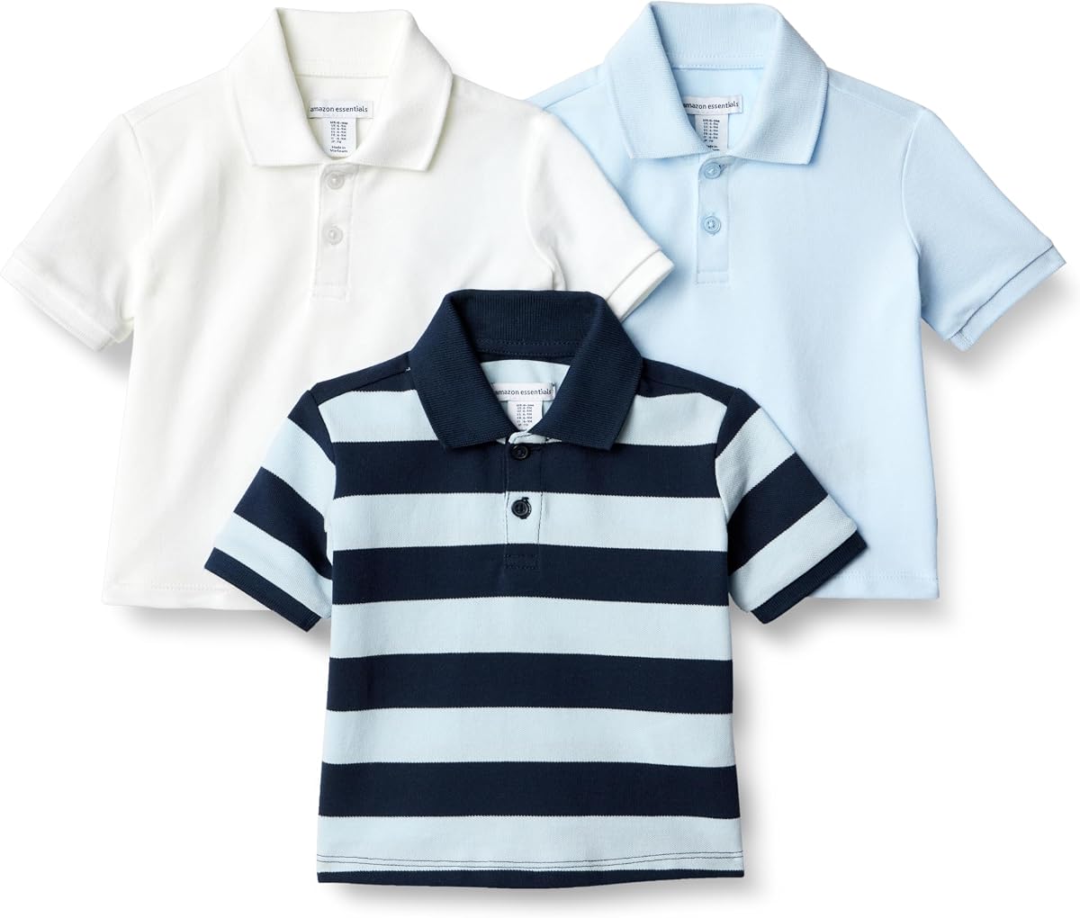 Amazon Essentials Polo de piqué de algodón y spandex para niños y niños pequeños
