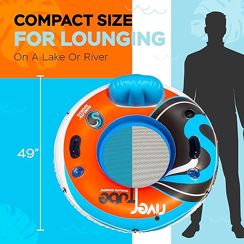 Miniatura 7 de Sunlite Sports - Tubo inflable de alta resistencia para río, flotador de agua de alta calidad para descansar sobre el lago y el río, balsa acuática