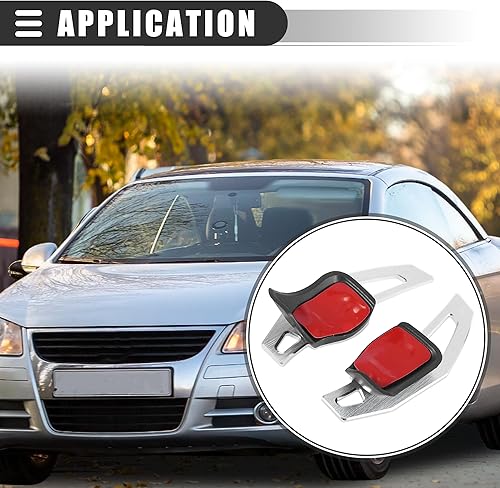 Miniatura 2 de Motoforti Cubierta de extensión para palanca de cambios de volante, para Volkswagen Eos 2007-2016, aleación de aluminio, tono plateado, 2 piezas