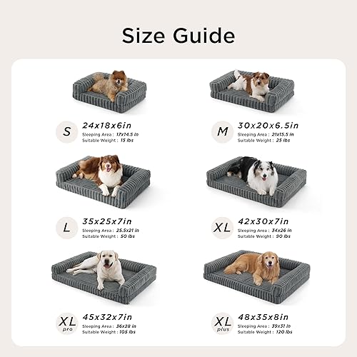 Miniatura 6 de Bedsure ComfyFleece Cama ortopédica para perros pequeños, camas pequeñas de espuma viscoelástica impermeable con lados, parte inferior Camel