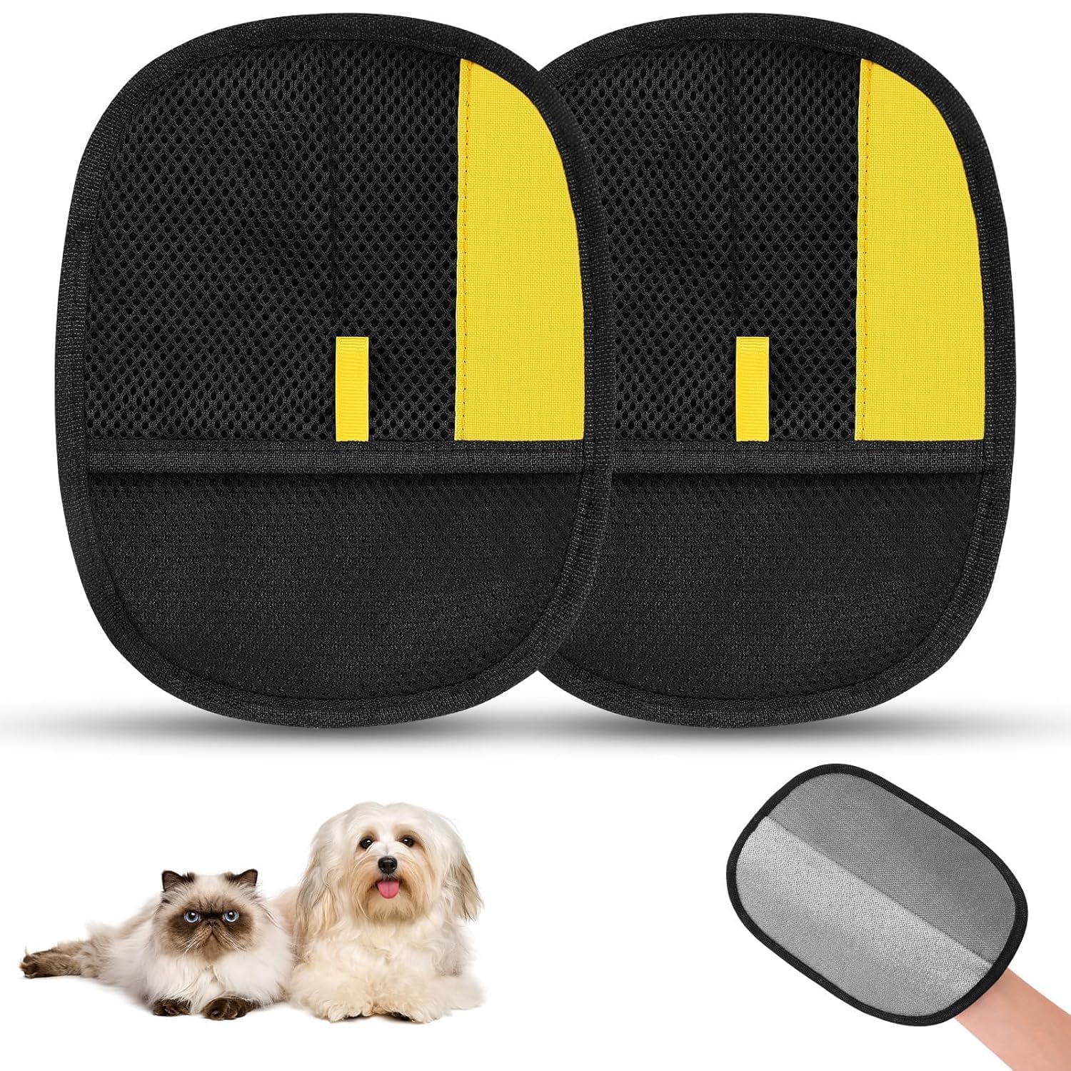 Gants De Toilettage Aimantés Pour Chien Et Chat - Double Face, Enlève Les Poils Morts