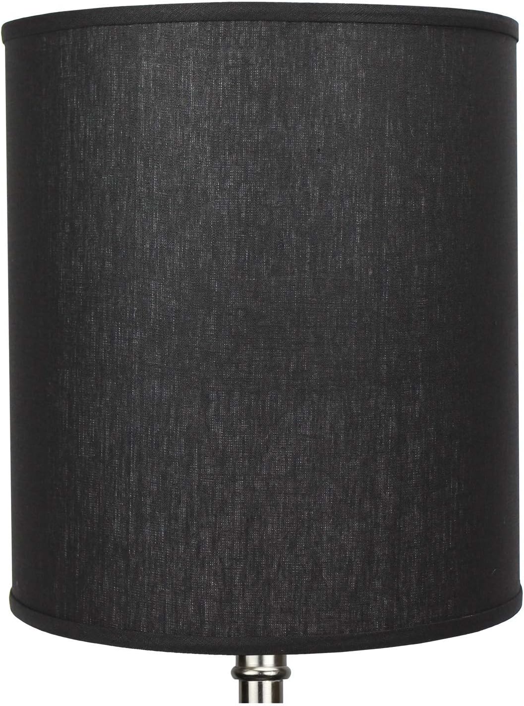 FenchelShades.com 16" Top Diameter x 16" Bottom Diameter 18" Height Cylinder Drum Lampshade USA Made (Designer Linen Black)