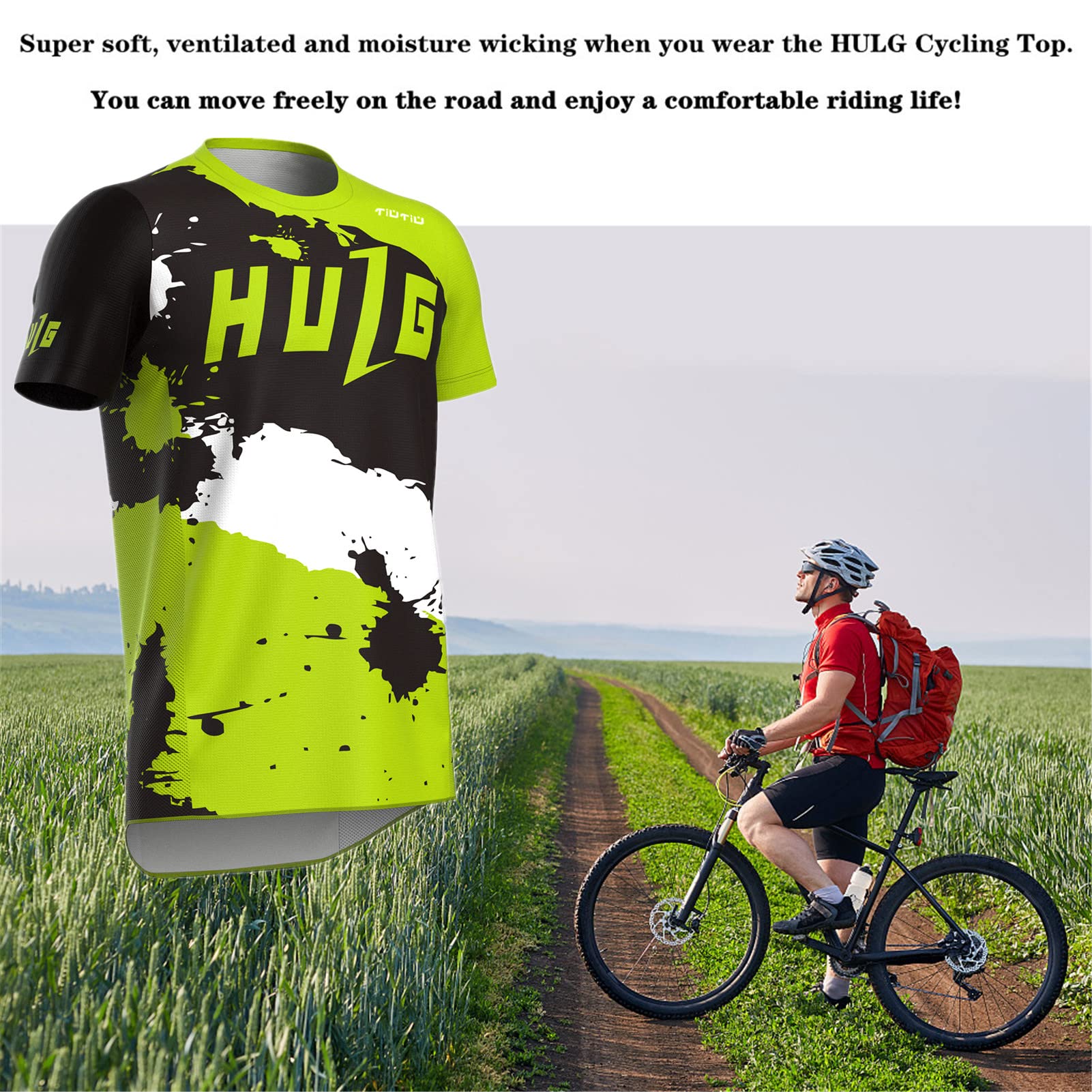 Mountainbike-Shirt,Fahrradtrikot Herren,rennrad Trikot Herren,Fahrradtrikot Herren Kurzarm,MTB Trikot,Atmungsaktives Material,Schnell Trocknend,antibakteriell
