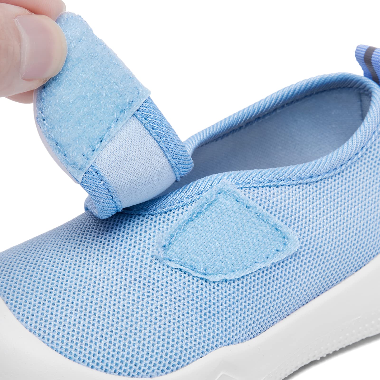 Engtoy Baby Lauflernschuhe, atmungsaktiv, rutschfest, Memory-Sohle, Zehenschutzschuhe für Babys, Mädchen, Blau, 0-9 Monate, Säugling