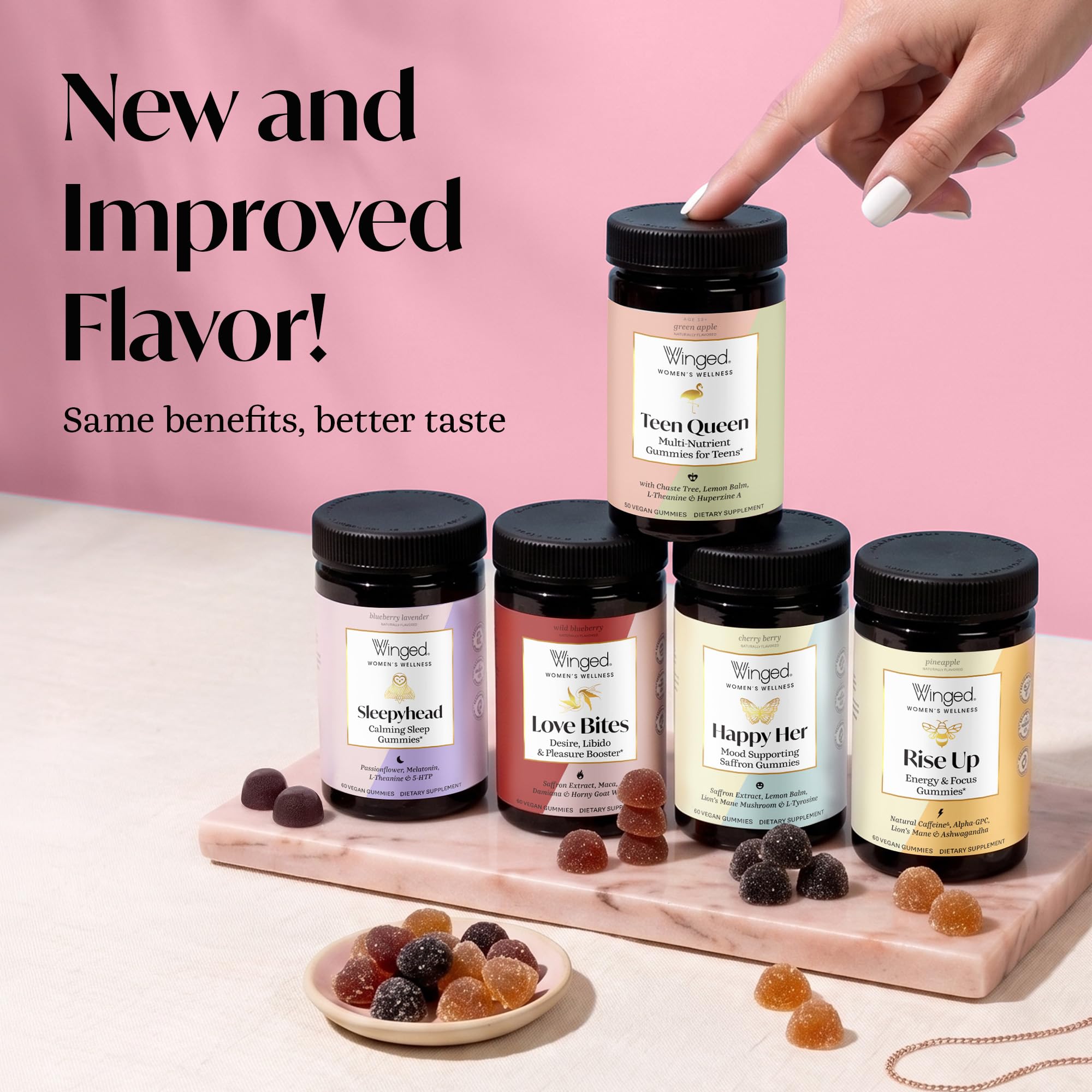 Winged Wellness Happy Her, Daily Mood Support Gummies for Women, 60 Gummies — Amazon image 2