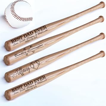 Personalized Mini Bat 18 - Custom Mini Baseball Bat for Tee Ball, Little League, Softball Team, Coach Gift