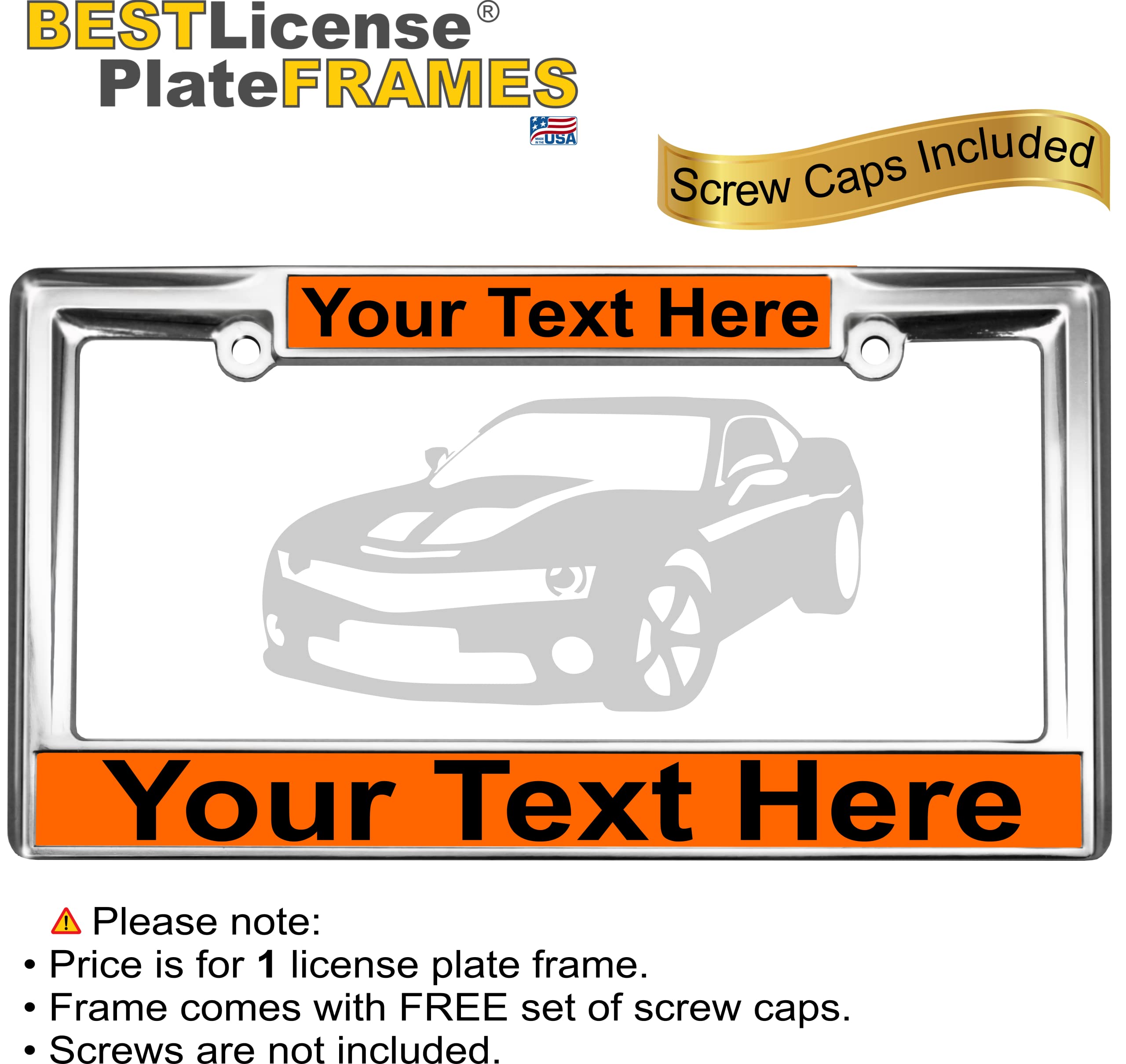 Custom Personalized Heavy Duty Chrome Metal Car License Plate Frame with Free c - Picture 118 of 132