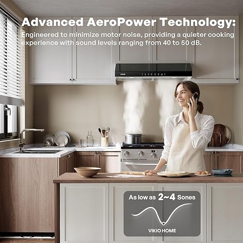 Miniatura 3 de Campana extractora para debajo del gabinete de 30 pulgadas, motor centrífugo dual de 900 CFM, ventilación de cocina con conductos de 3 velocidades,