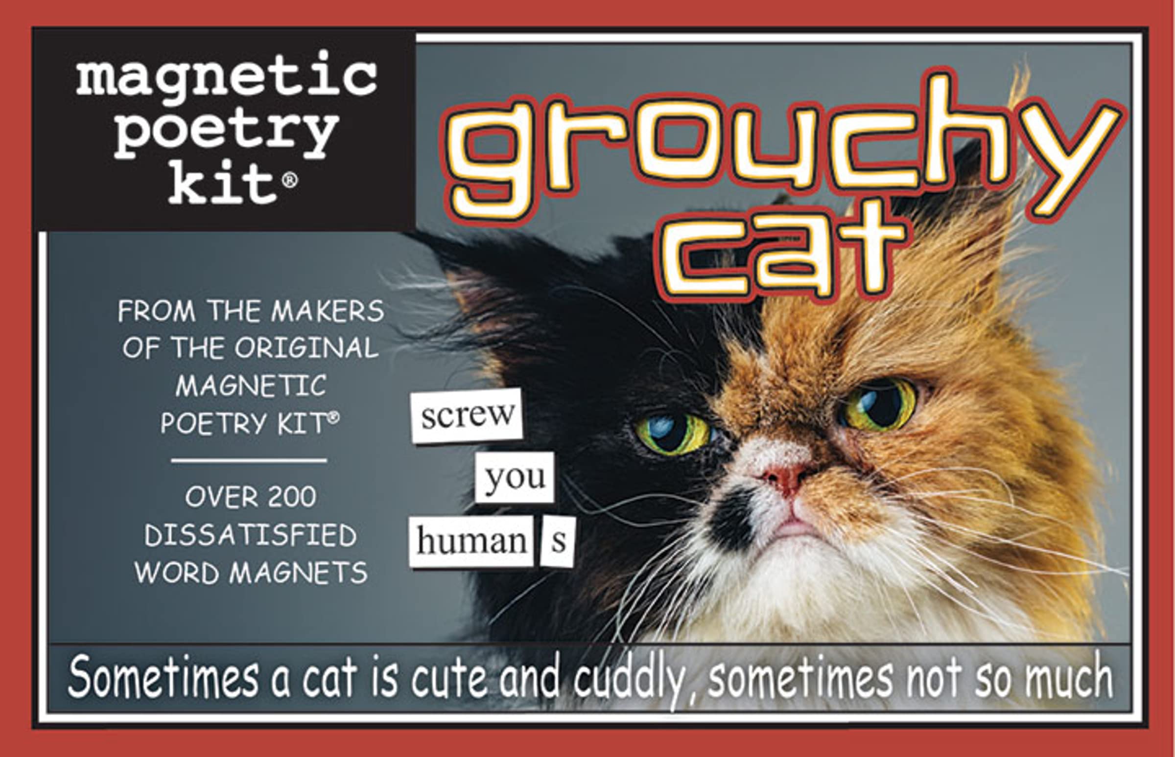 Magnetic Poetry - Grouchy Grumpy Cat Kit - Words for Refrigerator - Write Poems and Letters on The Fridge - Made in The USA