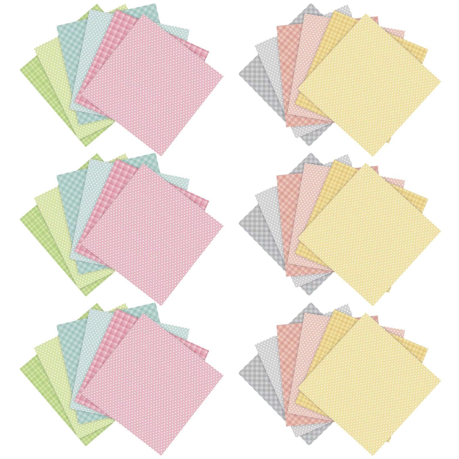 Eowvisn Multicolor 36 Pieces Of Material Paper, Cute Simple Decorative Paper, Handicraft Paper, Scrapbooking Accessories.