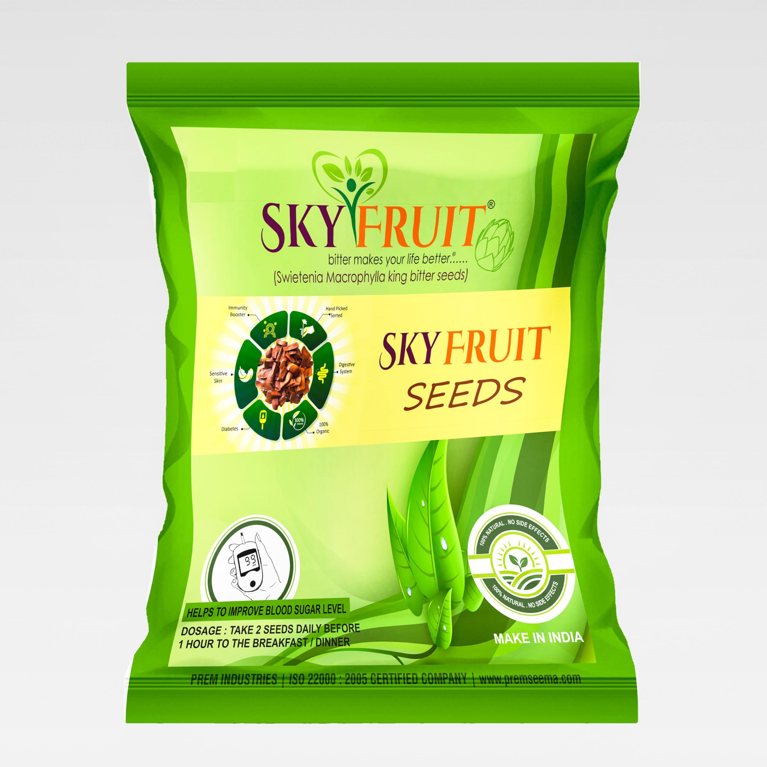 Sky Fruit Kadwa Badam Sugar Badam | Diabetes Bitter Almonds | Thengani kai | Mahogany Seeds | Diabetes King Bitter Seeds, Machine Cleaned, hygienically processed & packed 500 Grams