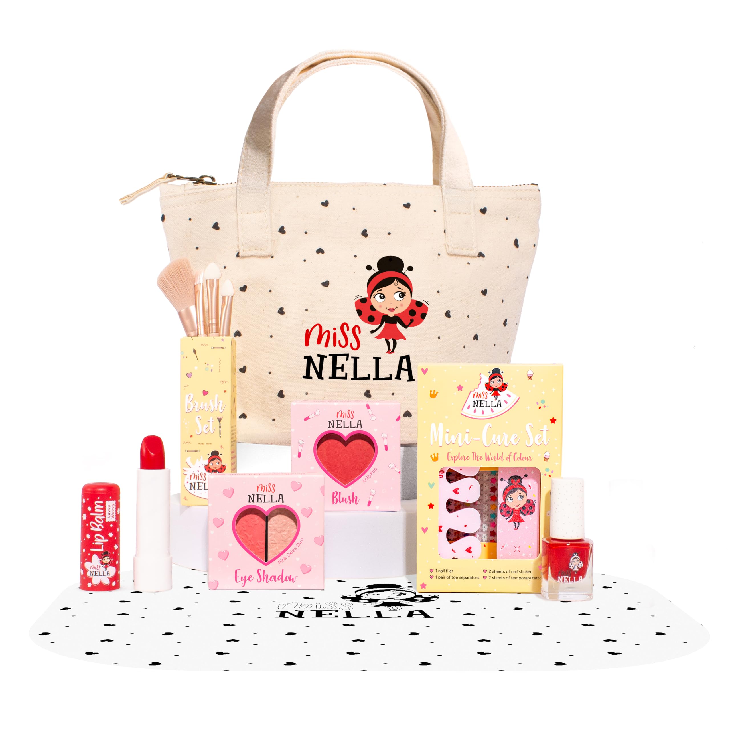 Miss Nella édition spéciale Ensemble de Maquillage et de Vernis à Ongles pour Petites Filles, hypoallergénique, testé dermatologiquement, Non Toxique, sûre et Amusante (Glamorous Picks, 8, unité)