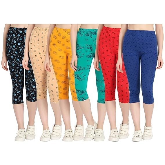 Printed Capri for Womens/Girl Pack of 6