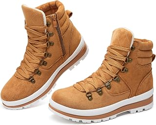 FRACORA Womens Combat Boots Winter Ankle Boots for Women | Slip Resistant,Easy On/Off,Warmth,Versatile