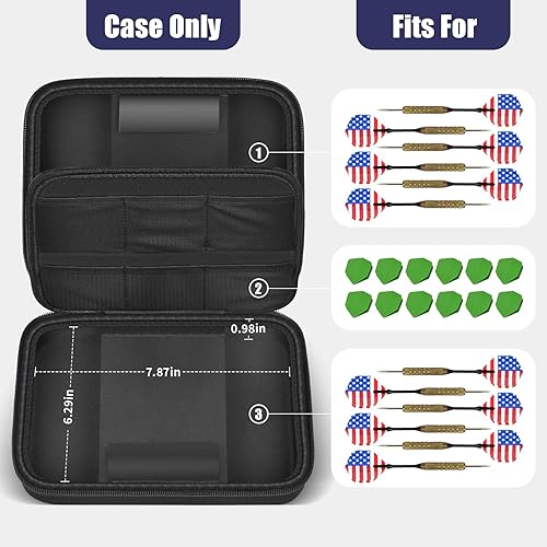 Miniatura 2 de Boobowl Estuche para dardos con capacidad para 12 dardos  Carcasa rígida a prueba de golpes, caja organizadora de transporte portátil para punta de