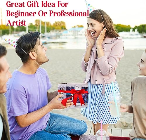 Miniatura 6 de Juego de pintura acrílica metálica  12 colores ricos pigmentos no tóxicos para artistas de todos los niveles (niños, principiantes, profesionales)