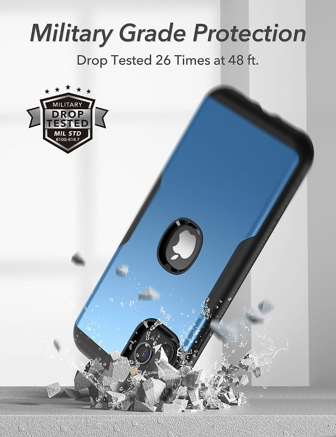 YOUMAKER [2021 Upgraded] Metallic Designed for iPhone 11 Pro Case, Full Body Rugged Case with Built-in Screen Protector for iPhone 11 Pro 5.8 Inch - Blue