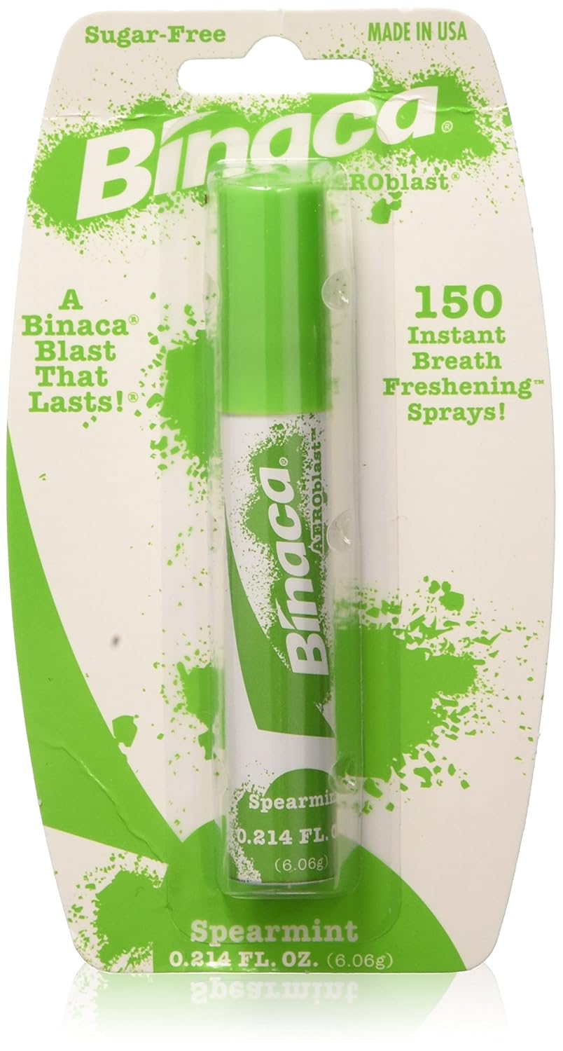 Binaca Aerosol Breath Spray SpearMint, 0.20 Oz, (Pack of 3