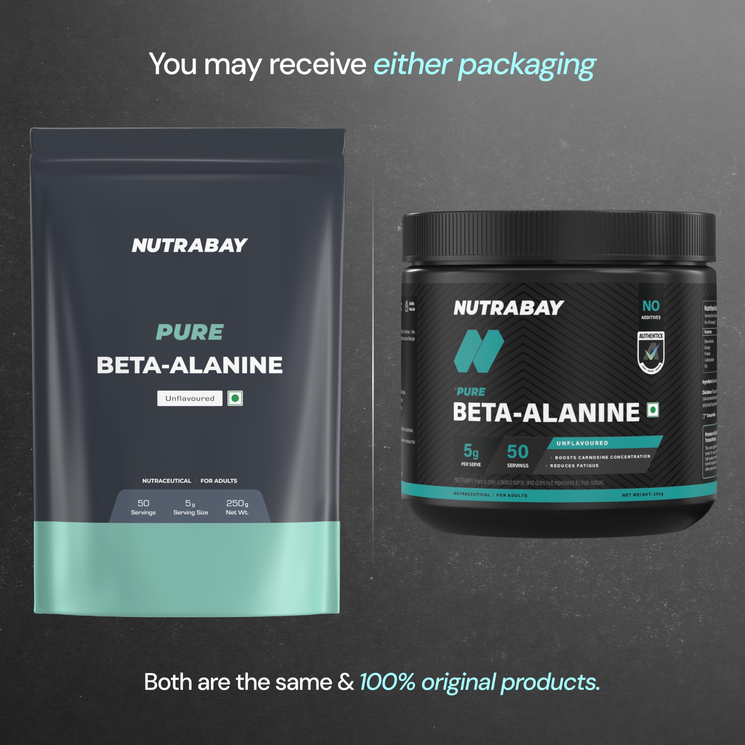 Nutrabay Pure 100% Beta Alanine - Unflavoured, 250g