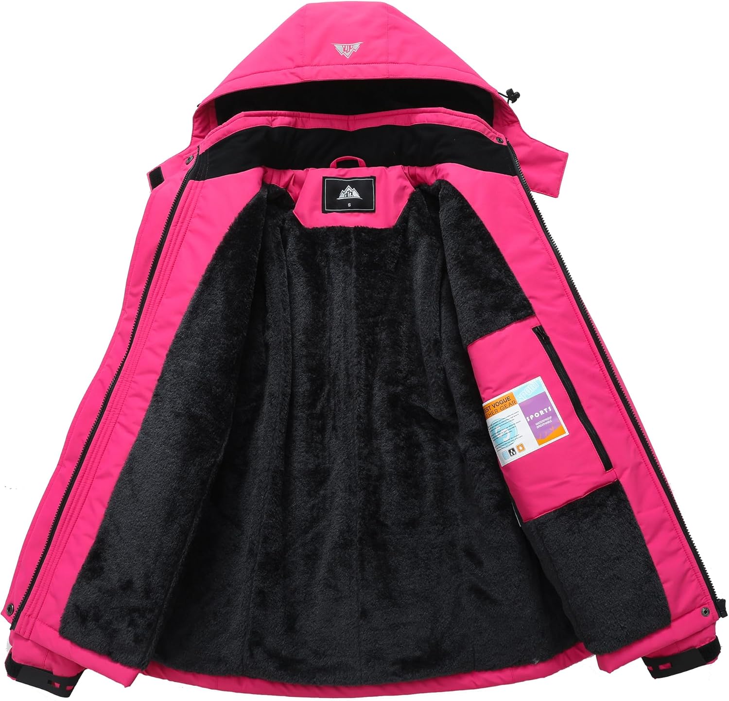 MOERDENG Women's Waterproof Ski Jacket Warm Winter Coat Hooded Snowboarding Jacket Snow Coat - Image 4