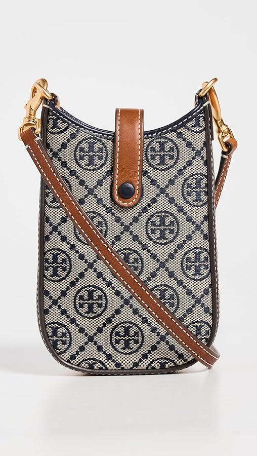 Tory Burch Women's T Monogram Phone Crossbody, Tory Navy, Blue