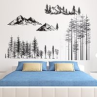 Vista 6 de Outus 3 Sheets Mountain Forest Bear Wall Decals Stickers Pine Tree Wall Decals Woodland Trees Wall Stickers Forest Decals for Kids Nursery Bedroom
