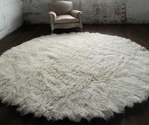 Alfombras redondas elegantes  Suave y esponjosa de 3 + pulgadas de lana  Excelente calidad  Tamaños populares  100% lana natural  Alfombra redonda