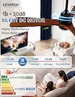 Vista 84 de 42 Inch Low Profile Ceiling Fans with Lights and Remote, Flush Mount Ceiling Fan with Lights, 3 Blades Solid Wood Dimmable Walnut Easy Installation