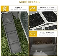 Vista 6 de PawHut Rabbit Hutch - Jaula de conejo de 2 pisos, jaula de conejillo de indias para interiores y exteriores, casa de animales pequeños con bandeja