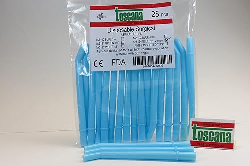 Aspirador quirúrgico puntas Ventep azul 25 Pack 3/8" dental 1A5194 Toscana