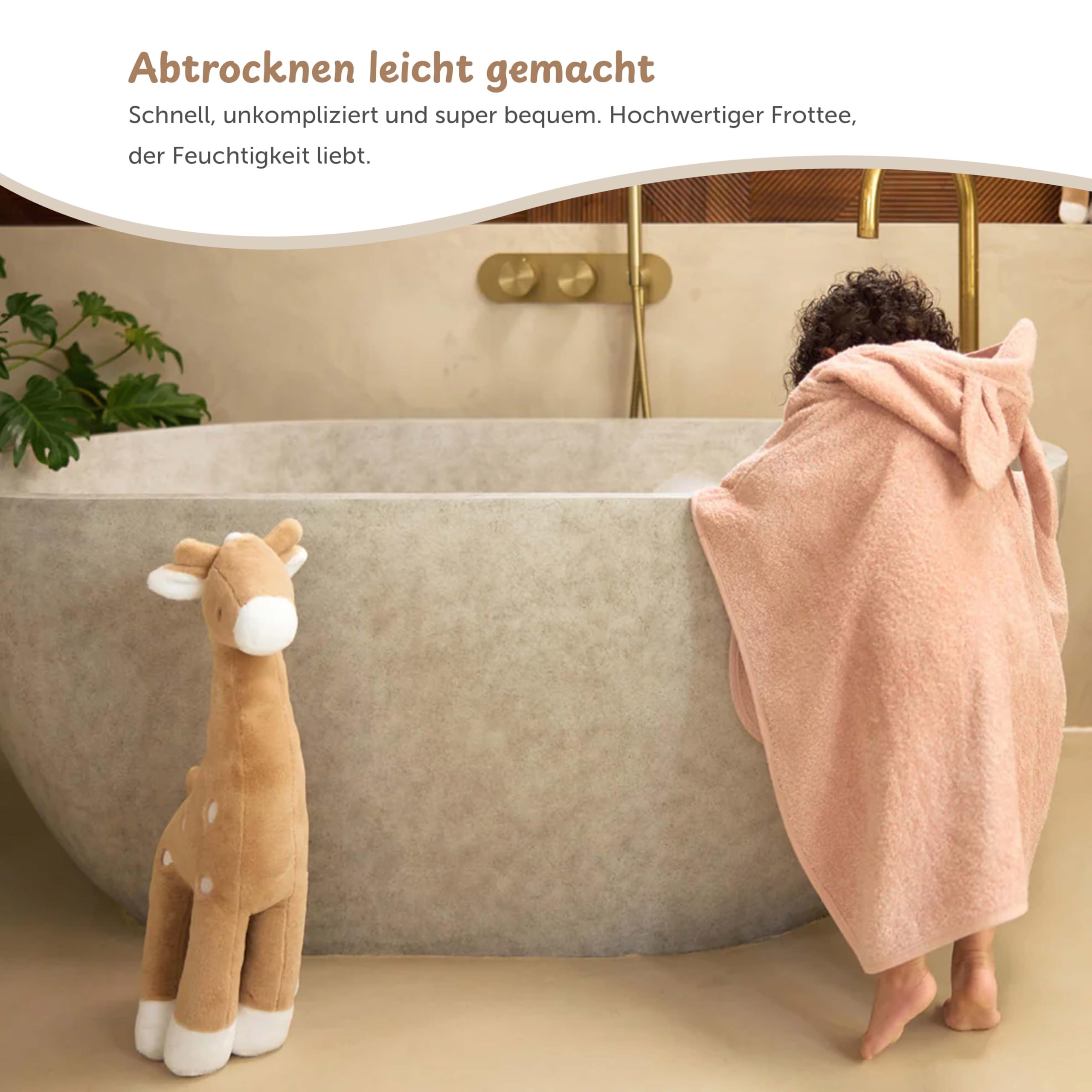 Kidsmood - personalisiertes Kapuzenhandtuch Baby | Niedliches Babyhandtuch, Bestickt mit Namen | Flauschig & sicher für zarte Babyhaut Liebevolles Geschenk zur Geburt Mädchen & Jungen (75x75 cm)