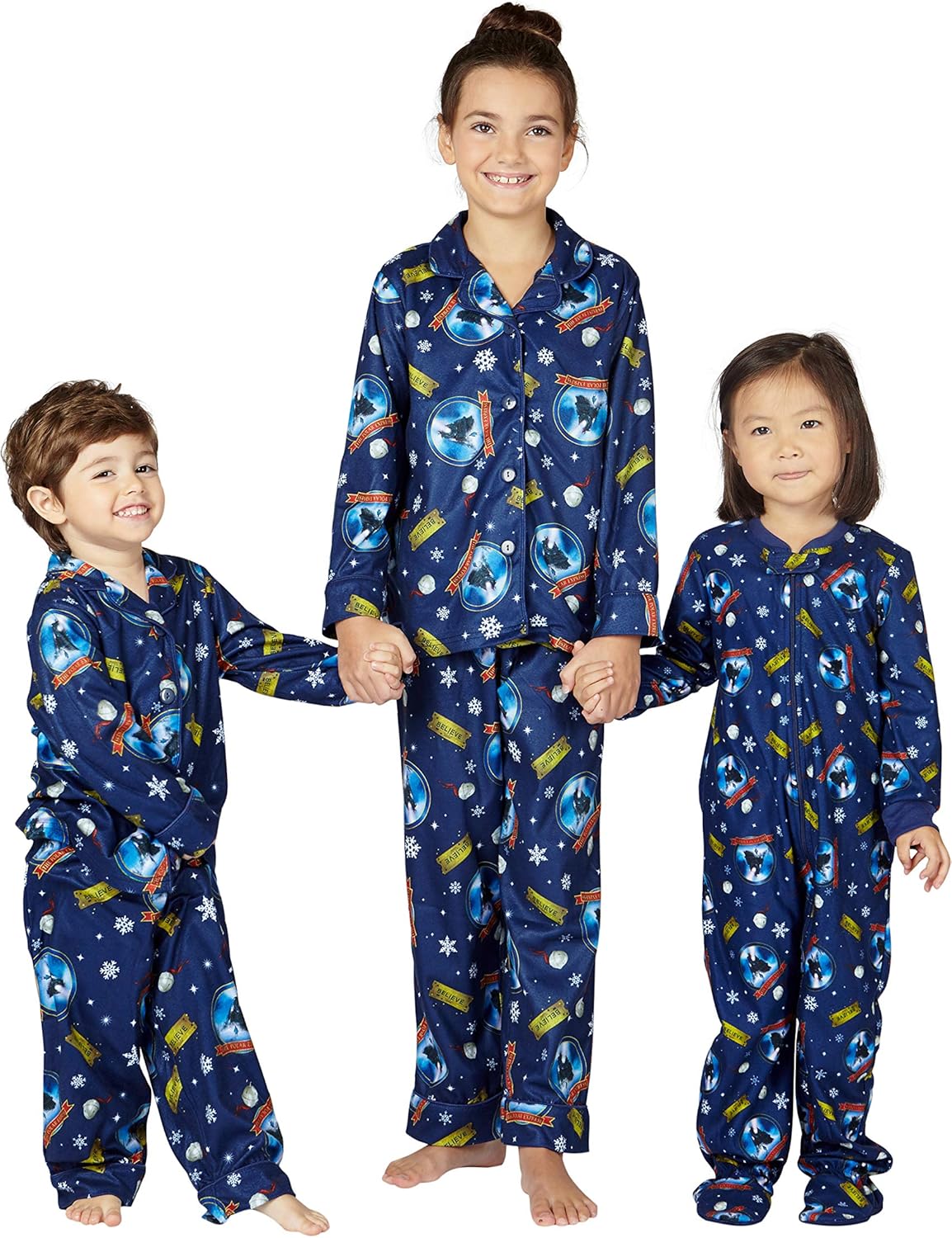 The Polar Express Kids Believe Button-Front Coat Shirt And Pants Pajama Set - Image 6