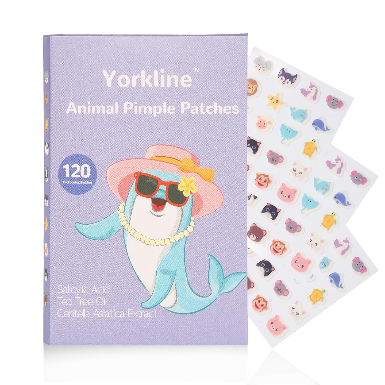 Cute Animal Hydrocolloid Pimple Patches Acne Treatment with Salicylic Acid Tea Tree Oil Fast Healing and Gentle on