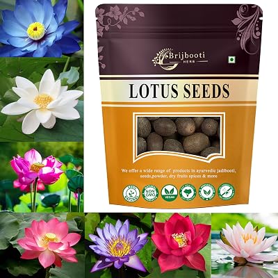 Brijbooti Kamal Seeds 40-50 Seeds | Lotus Flower Seeds | Kamal Gatta | 100% Germination | Multi-Color Lotus Flower Seeds