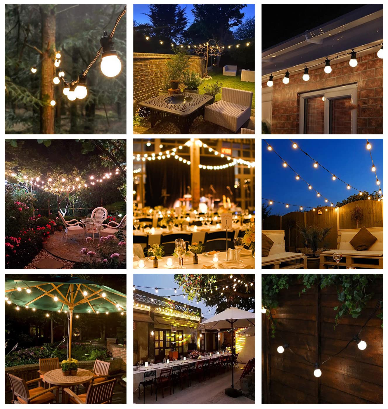 40 Pack Bombillas LED E27 3W, Blanco Cálido, 240 Lm, G45 LED Lámparas Luz Ambiente para Hogar Jardín Navidad Terraza Patio Decoración Fiestas Pergolas Luces interiores y exteriores