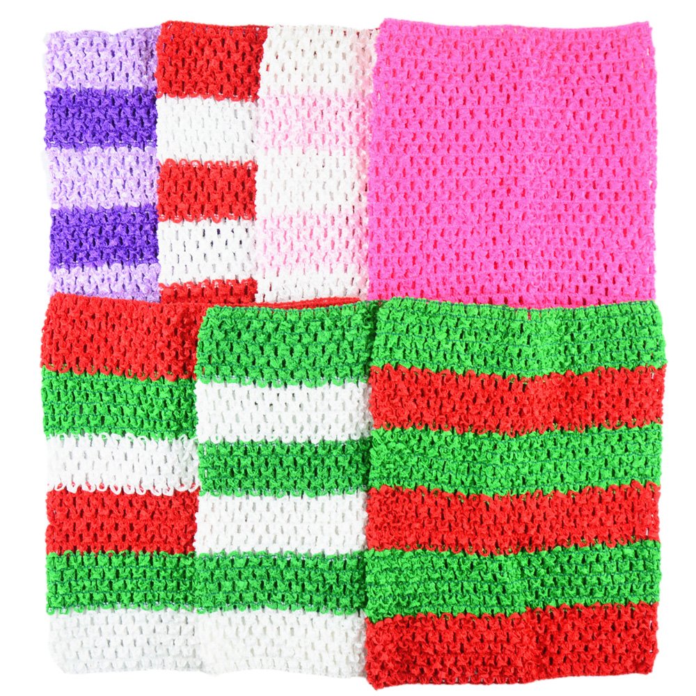BERON Pack of 7 9 Inch Handmade Baby Girl Silk Crochet Tutu Tube Top Chest Wrap for Toddler Infants(AID04-D)
