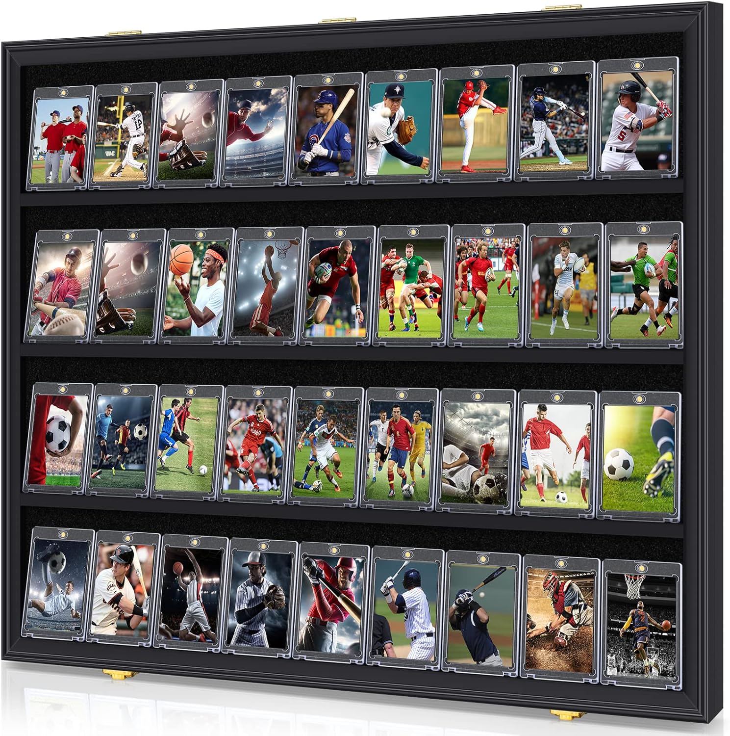Mlikero Baseball Card Display Case,36 Graded Large Black