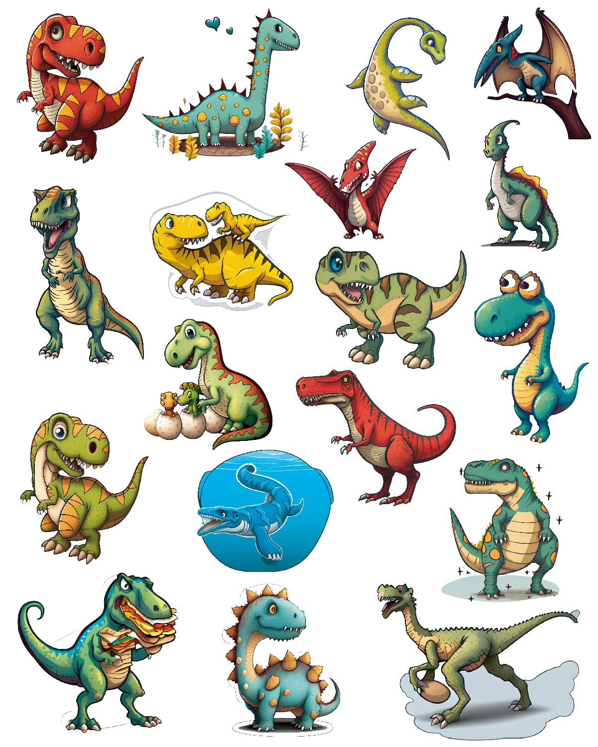 Pegatinas Brillantes De Dinosaurios Para Niños - Set De 6 Láminas Con Diferentes Diseños, Ideales Para Fiestas De Cumpleaños, Mochilas Y Regalos
