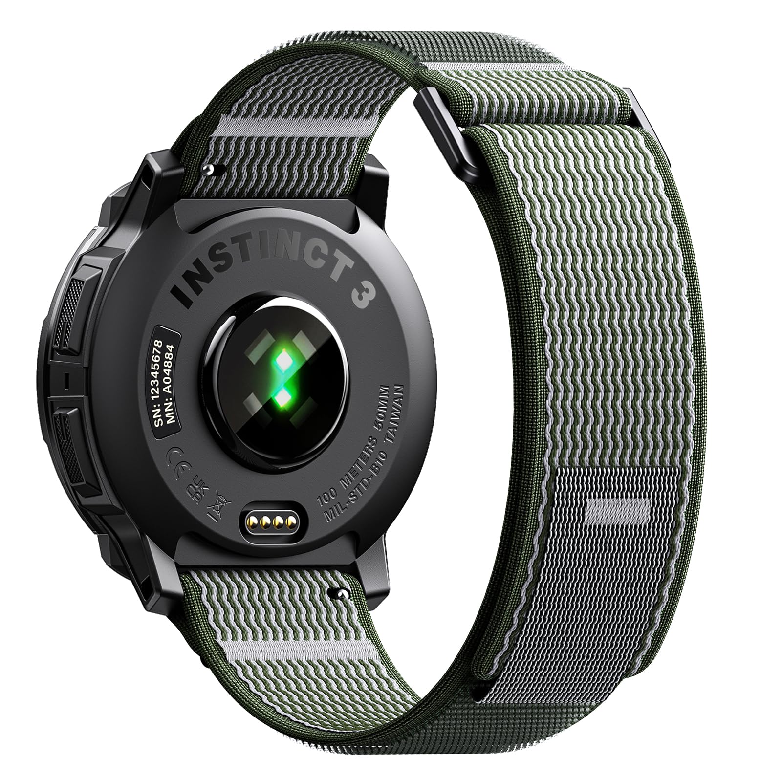 Photo 1 of 26mm Hook and Loop Nylon Watch Band Compatible with Garmin Instinct 2X/2X Solar, Quick-Drying Fabric Band for Garmin Instinct 3 50mm Solar/AMOLED