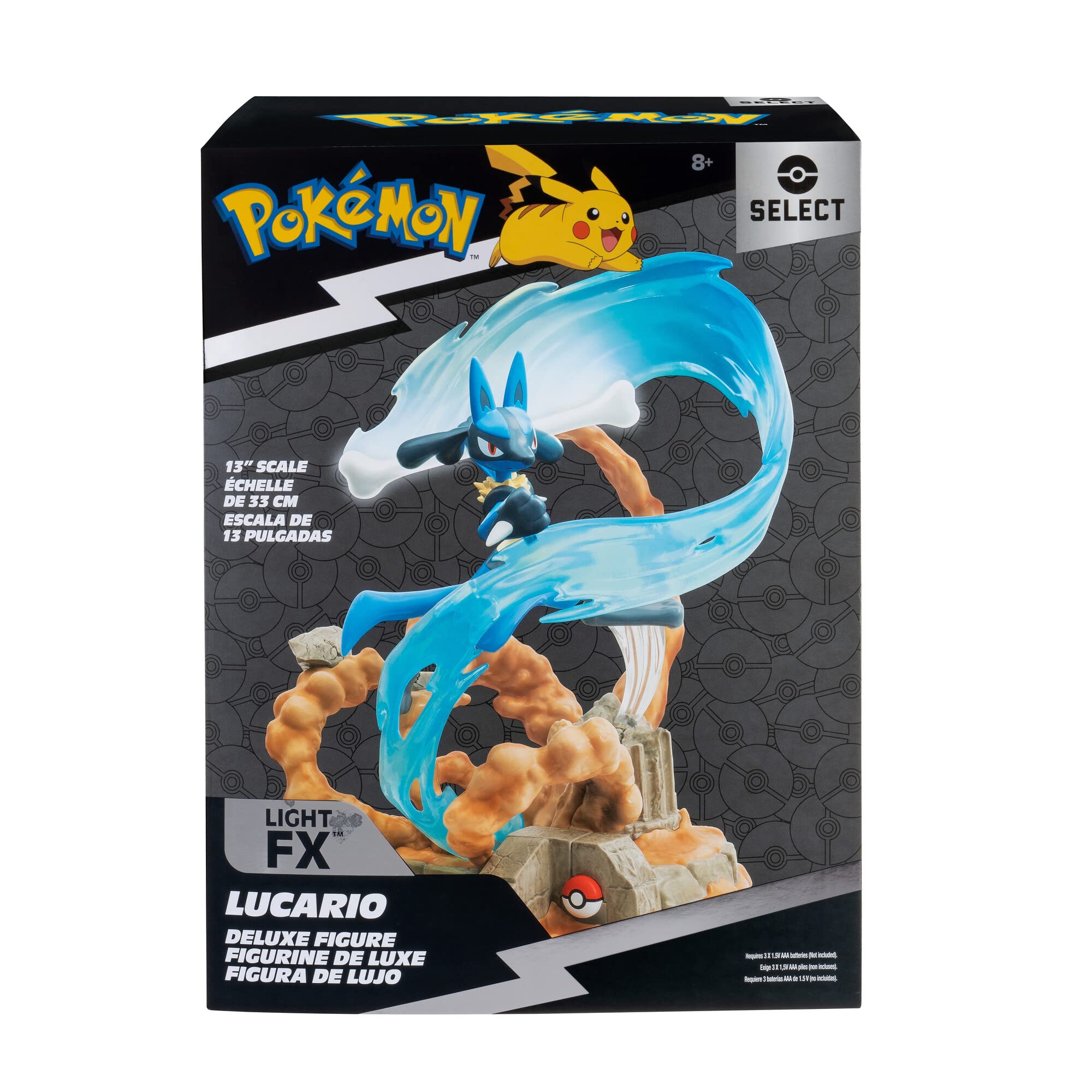 Pokémon PKW2732 - Statua da collezione deluxe, Lucario, personaggio ufficiale da collezione