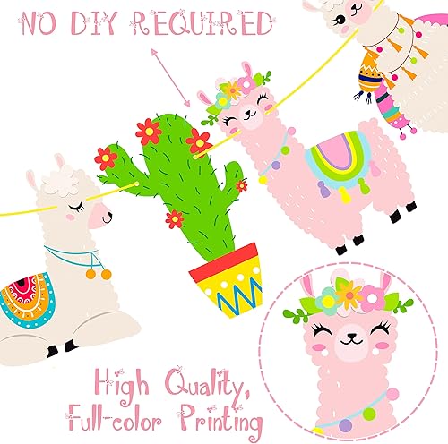 Miniatura 3 de Cartel de llama para fiesta de cumpleaños, decoración de fiesta de cumpleaños de llama, 2 unidades, pancartas recortadas de cartón de alpaca para