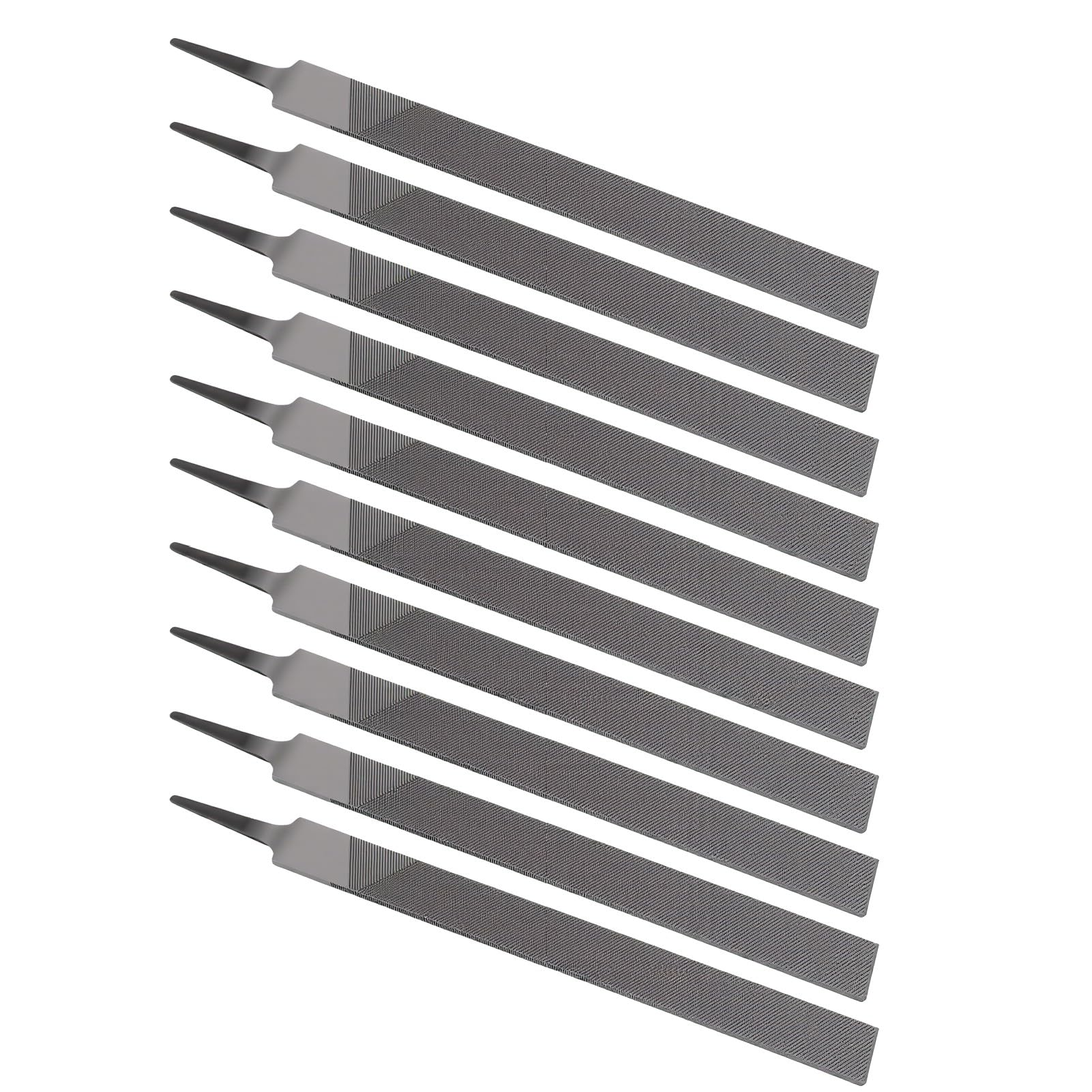 Luocute Pilnik Płaski ze Stali Wysokowęglowej, Podwójne Nacięcie 250 Mm (Gruboziarnisty 10PCS)