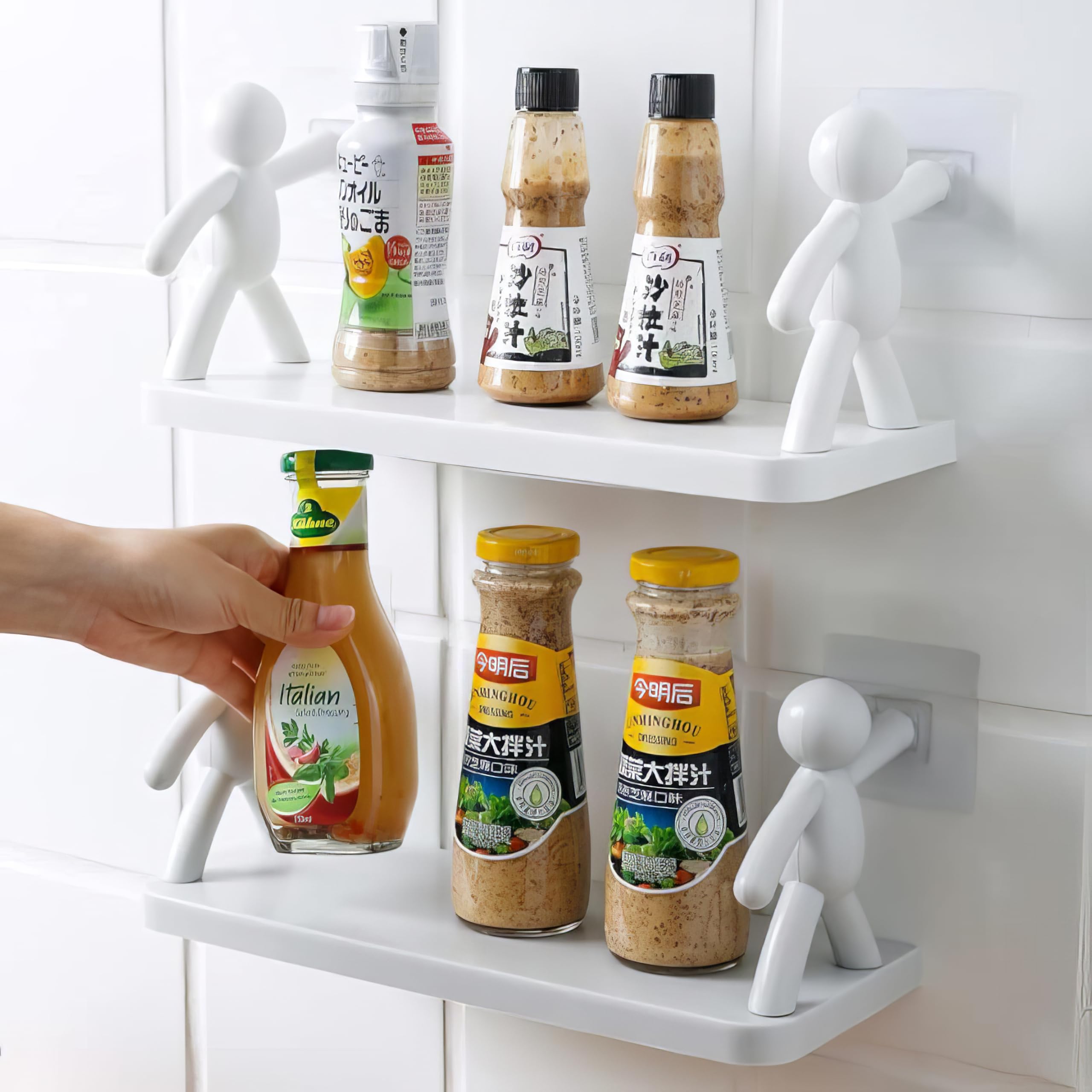 DOOMSDAY Kitchen and Bathroom Shelf, Self Adhesive Non-Drilling Wall-Mounted Storage Rack, Self Adhesive Stand for Soap, Liquid Bottles, and Spices, Plastic Floating Shelf (B0BRQ9FBD9) Amazon Price History, Amazon Price Tracker