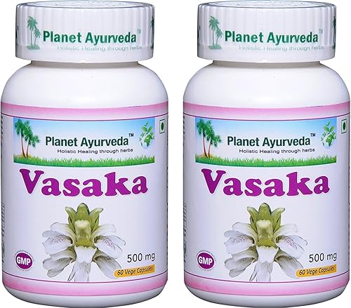 Vasaka - 2 botellas (cada 60 cápsulas, 500 mg) - Planet Ayurveda (en Estados Unidos)