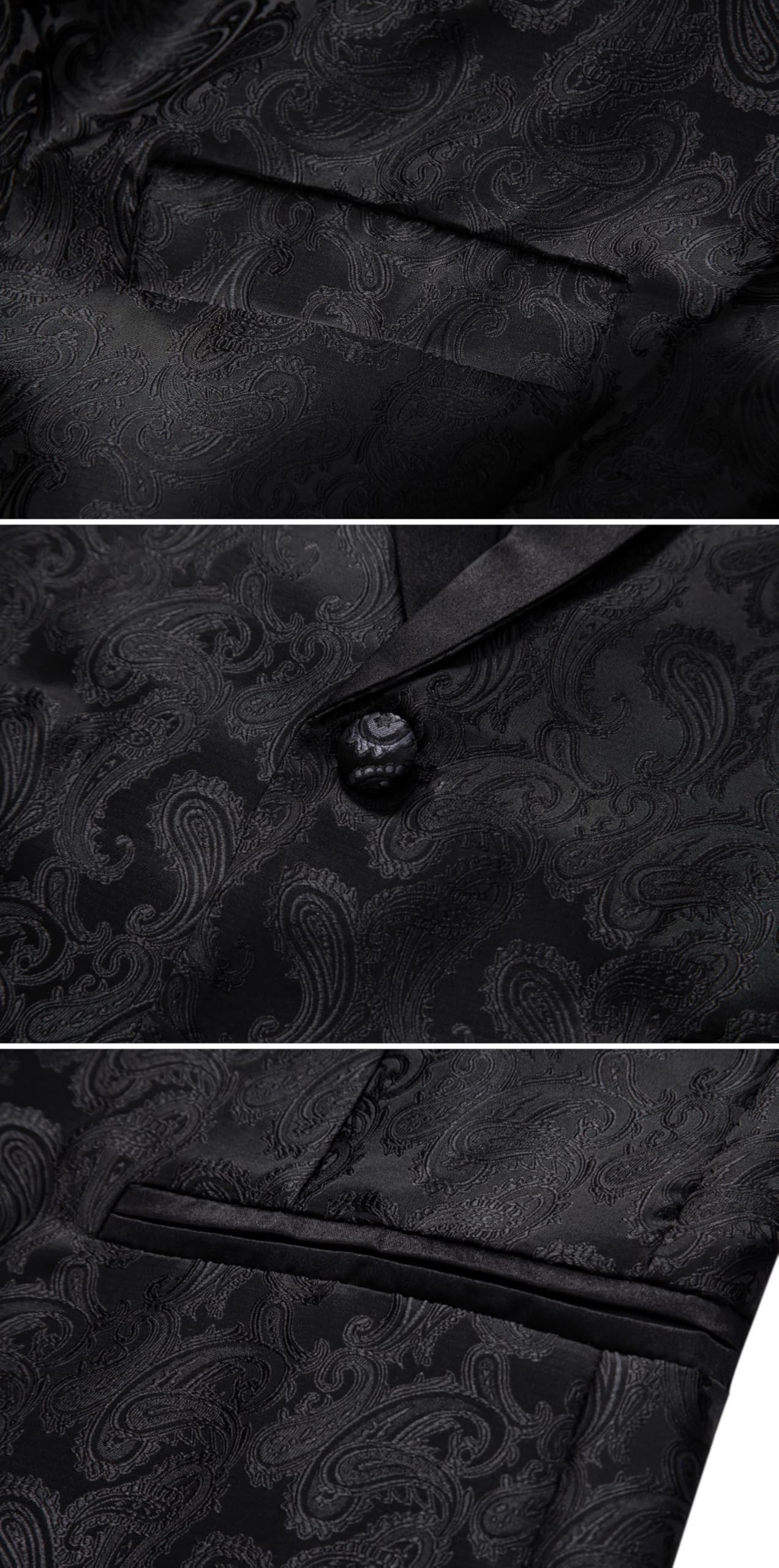 Giacca Elegante Paisley Jacquard per Uomini con Risvolto, Giacca Smoking A 1 Bottone Slim Fit con Tasche per Festa di Natale