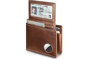 Premium Leather Wallet with AirTag Holder: Classic Craftsmanship, Enhanced Security