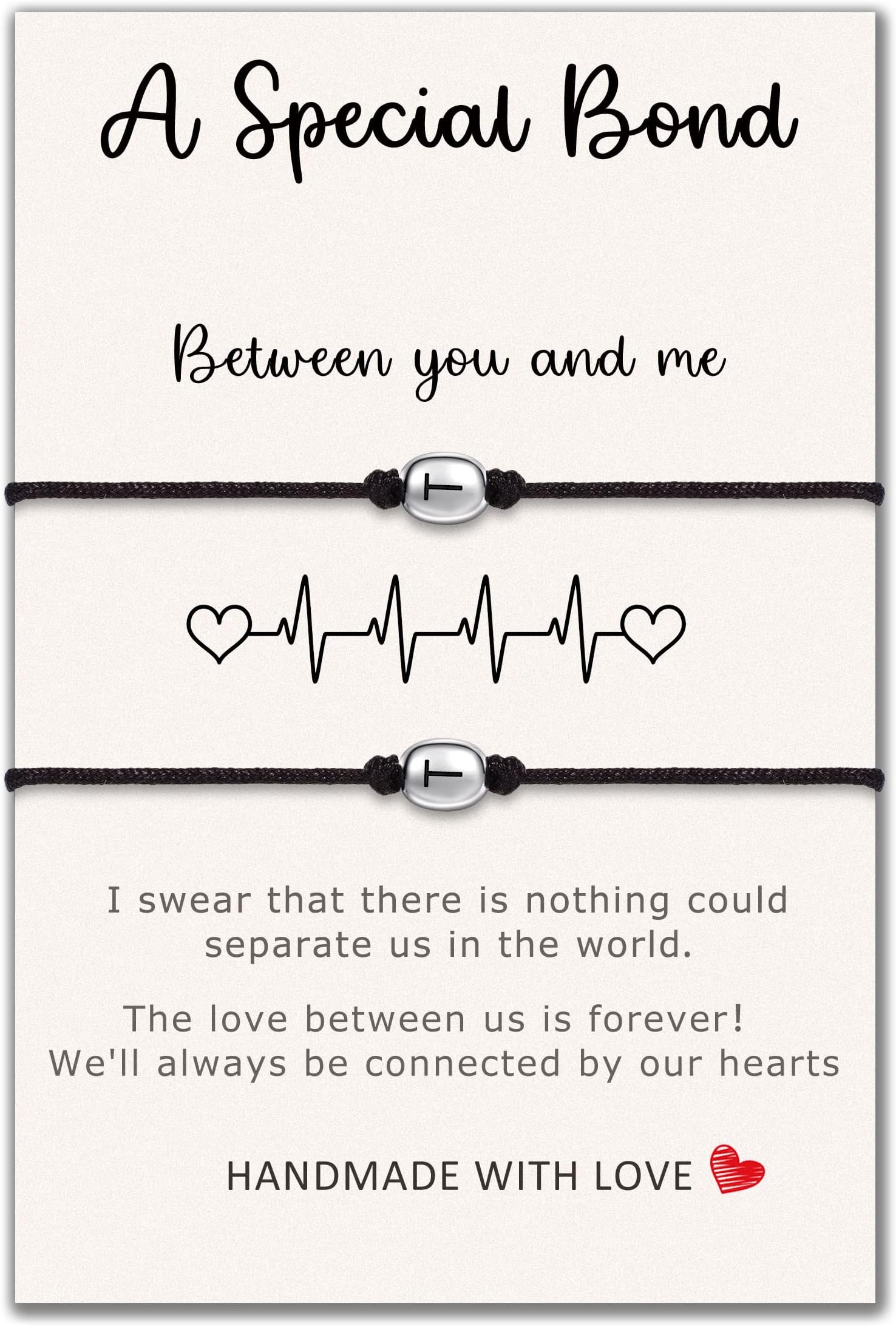 BTYSUNPinky Promise Bracelets for Couples Friend Gifts Initial Matching Bracelet Birthday Gifts for Women Girlfriend Boyfriend Best Friend Bracelets for 2