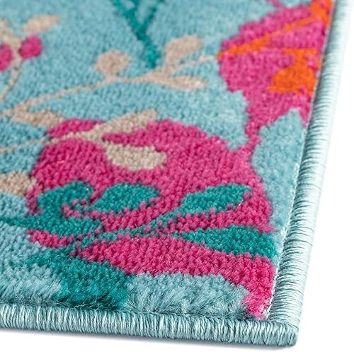 Miniatura 7 de Unique Loom Azalea Collection - Alfombra de área Indica (7' 10" x 10' Rectángulo, Aqua Azul)